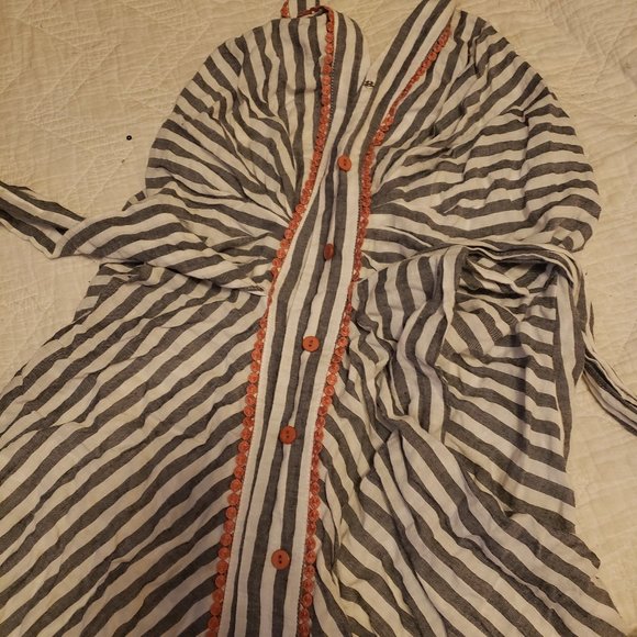 Umgee Gray Stripe Halter Dress - Picture 2 of 5